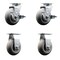Service Caster 5 Inch Thermoplastic Rubber Caster Set with Roller Bearings 2 Brakes 2 Rigid SCC-20S520-TPRRD-TLB-2-R-2 - alternate 1